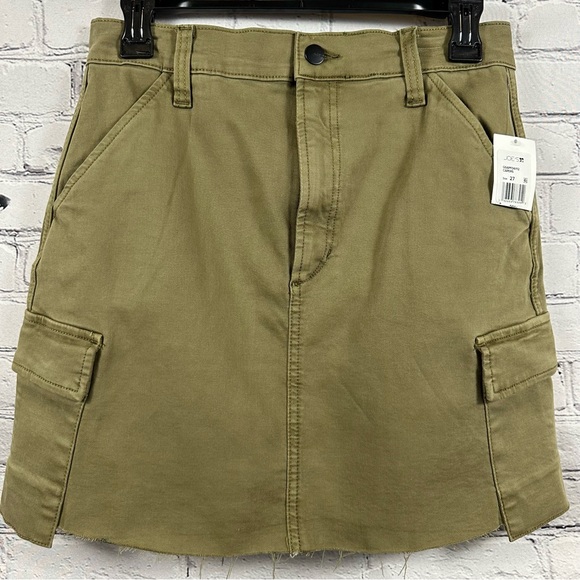 Joe’s Jeans Women’s The Cargo Skirt Denim Utility Raw Hem Capers Green NWT - Picture 3 of 10